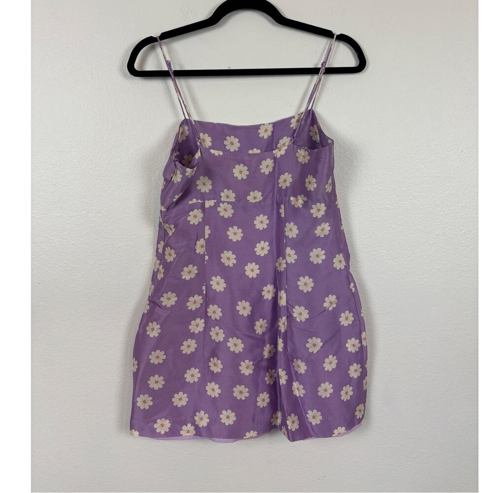 Realisation The Christy As If Boxy Retro Floral Whimsy Silk Purple Dress Medium - Picture 3 of 6